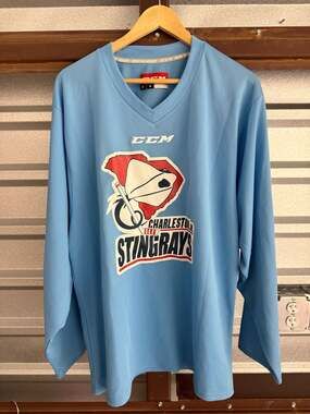 CCM Charleston Jr. Stingrays Hockey Practice Jersey Light Blue Size Medium